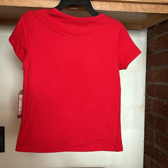 NWT Magical Season Red Fa La La Fringed Christmas Tree Short Sleeves Tee XS - Picture 8 of 16